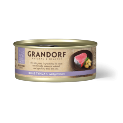 GRANDORF Консервы для кошек, филе тунца с мидиями в бульоне, 70 г
