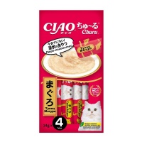 INABA CIAO крем-лакомство для кошек Churu пюре Тунец Магуро, 14 г х 4 шт