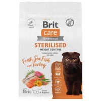 Brit Care сухой корм для стерилизованных кошек, рыба и индейка