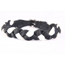 ZOOLESZCZ Ошейник для собак "Plaited", черно-белый
