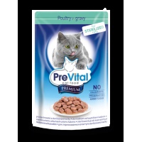 PreVital Premium консервы для стерилизованных кошек c птицей в соусе, 100 г