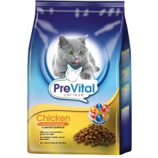 PreVital сухой корм курица с овощами для кошек, уп. 400 г