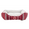 SCRUFFS Лежак для животных с бортиками "Santa Paws", бело-красный, 60x50