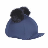 SHIRES Чехол на шлем для верховой езды "Double Pom Pom", синий