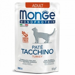 Monge Cat Monoprotein Pouch паучи для кошек индейка 85г