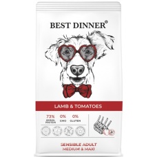 Best Dinner Sensible Medium&Maxi сухой корм для собак ср. и кр. пород Ягненок и томаты