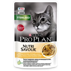 Pro Plan Pouch консервы для стерилизованных кошек и котов в соусе курица