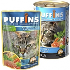 Puffinsконсервы для кошек Рыбное ассорти в желе