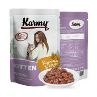 Karmy Kitten влажный корм для котят, беременных и кормящих кошек, Курица в соусе 80 г